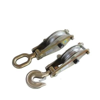1 tonnellata 2 tonnellate 5 tonnellate Stringing Pulley Block Linea di trasmissione Stringing Tools With Steel Double Pulley Block